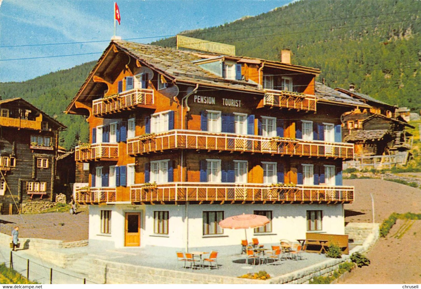 Grächen Tourist Hotel   Color  Gyger Karte - Grächen