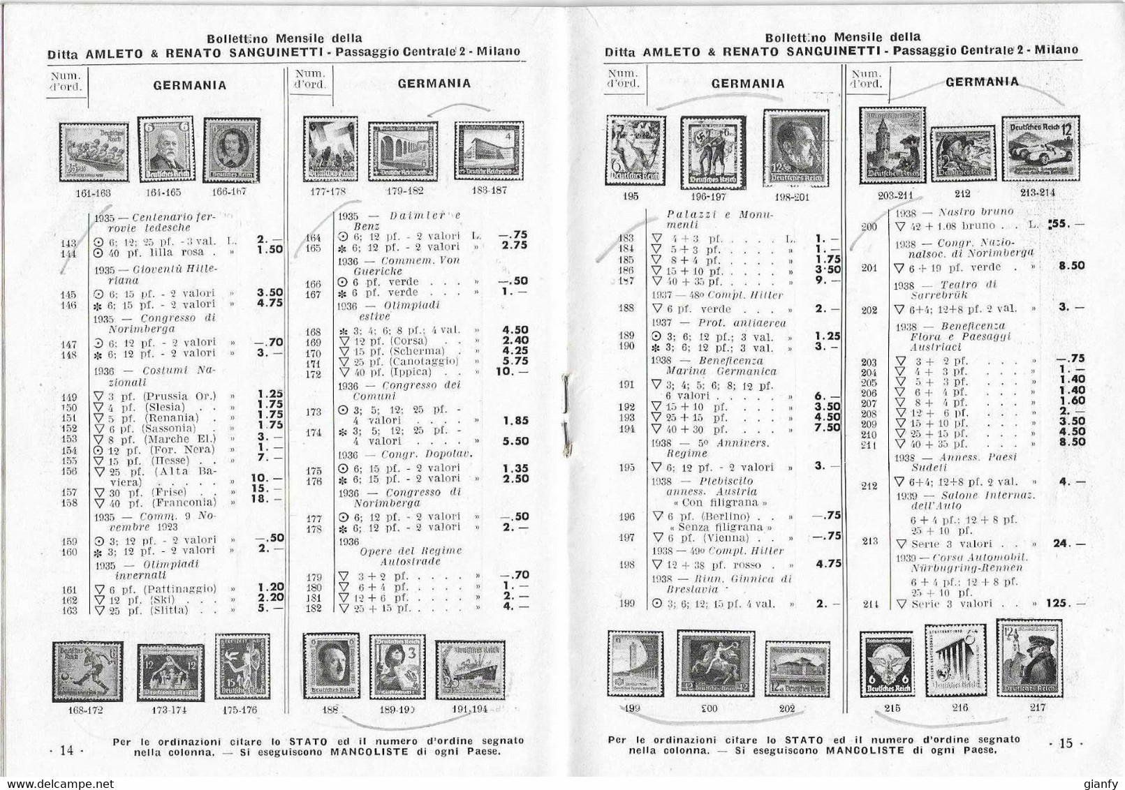 BOLLETTIMO MENSILE AMLETO E RENATO SANGUINETTI - MILANO GENNAIO - GIUGNO 1941 - Italien