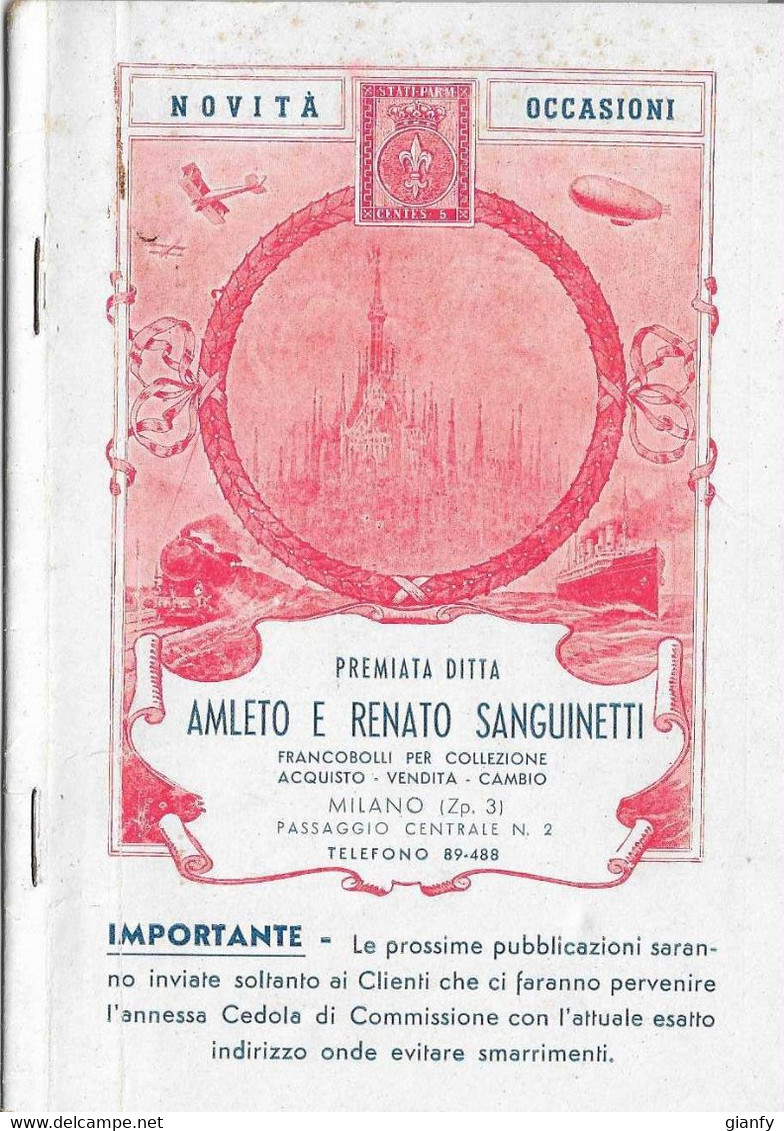NOVITA E OCCASIONI AMLETO E RENATO SANGUINETTI - MILANO GIUGNO 1942 - Italien
