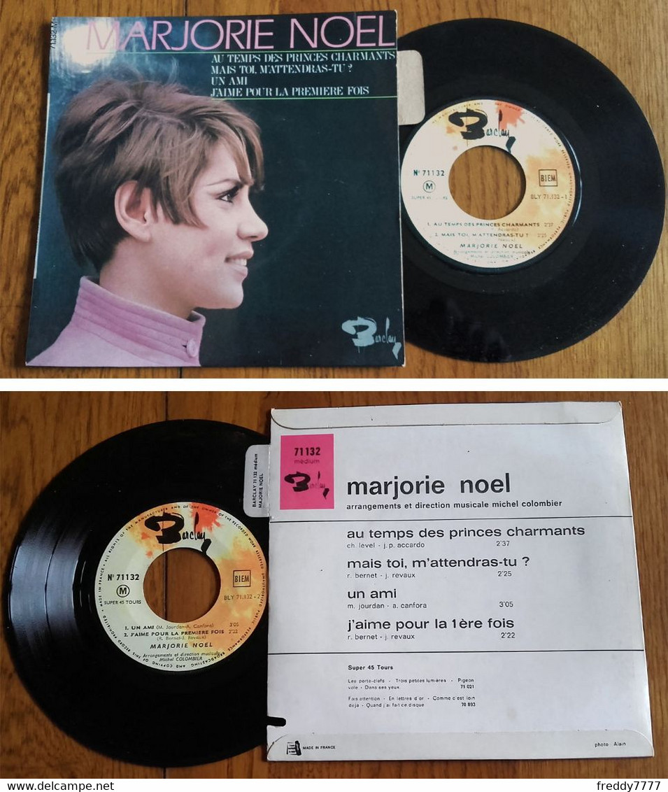 RARE French EP 45t RPM BIEM (7") MARJORIE NOEL «Au Temps Des Princes Charmants» (Lang, 1967) - Rock