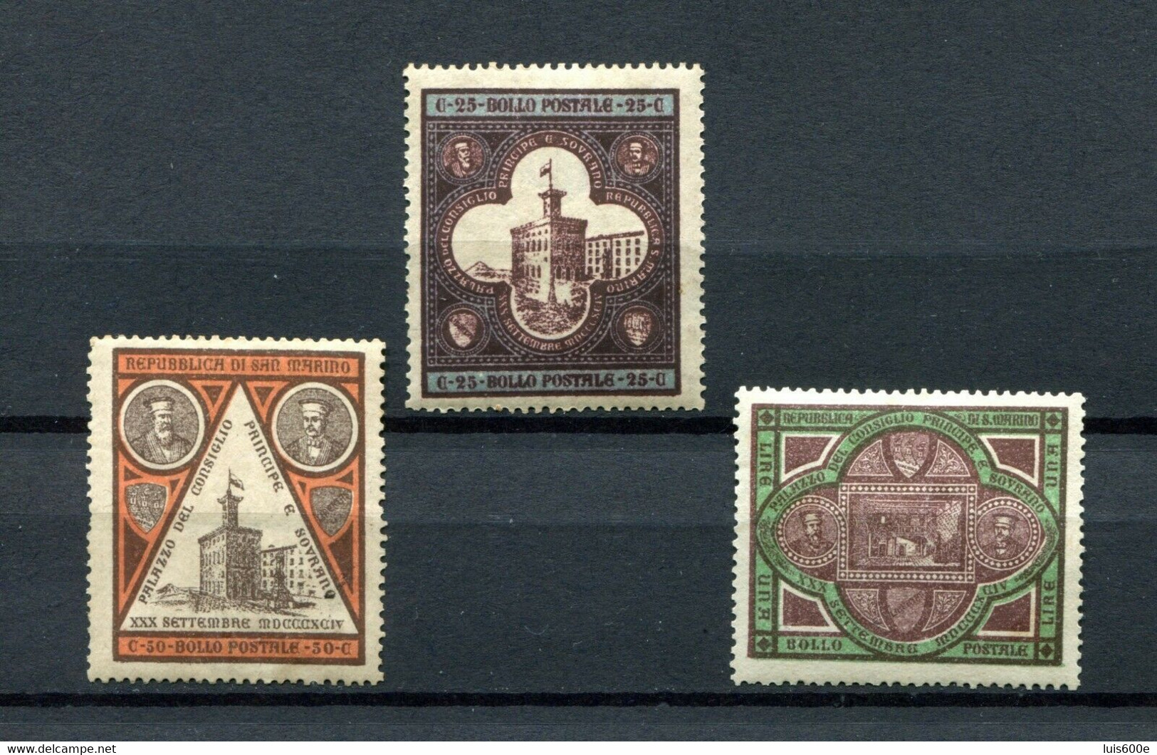 1894.SAN MARINO.YVERT 23/25*.NUEVOS CON FIJASELLOS.(MH).CATALOGO 78€ - Neufs