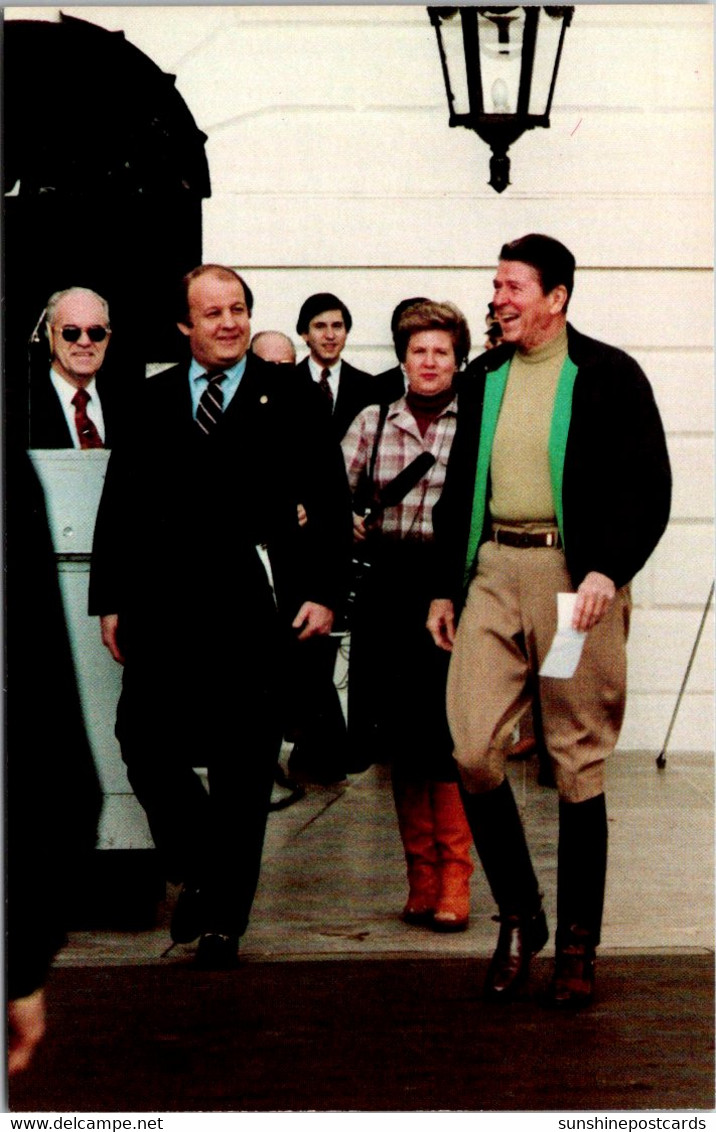 President Ronald Reagan Wearing Roughriding Attire At White House - Presidents