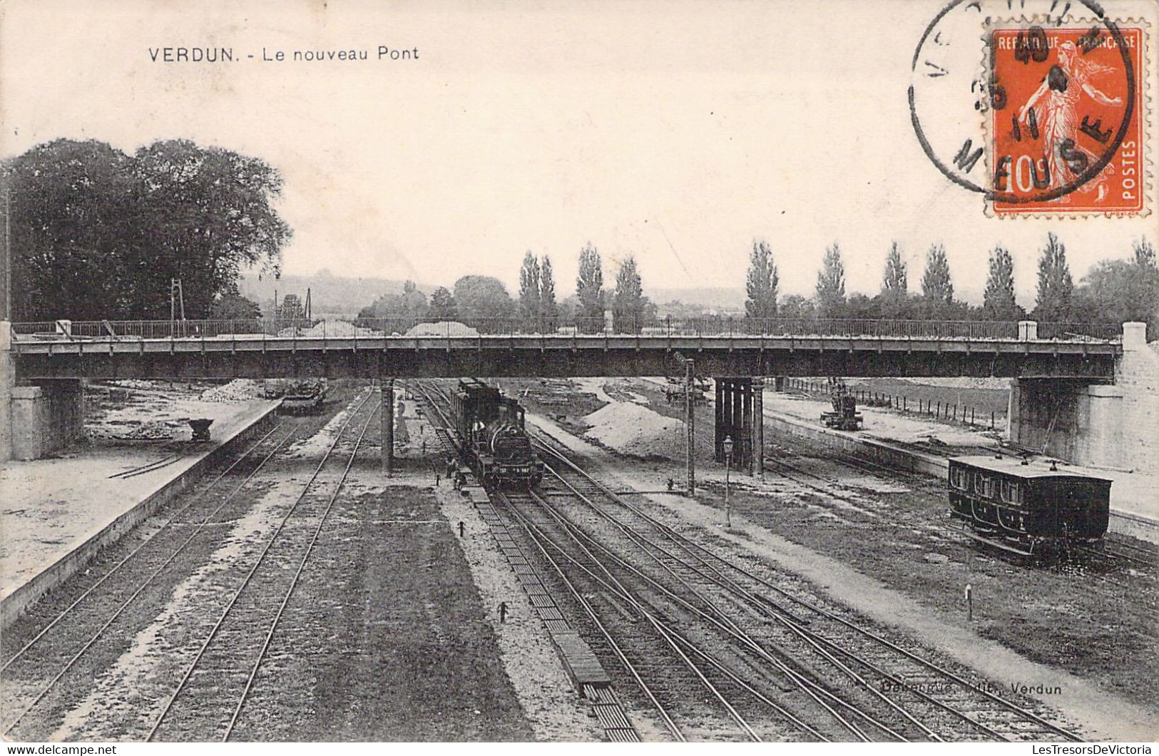 55 - VERDUN - Le Nouveau Pont - Train - Carte Postale Ancienne - Verdun