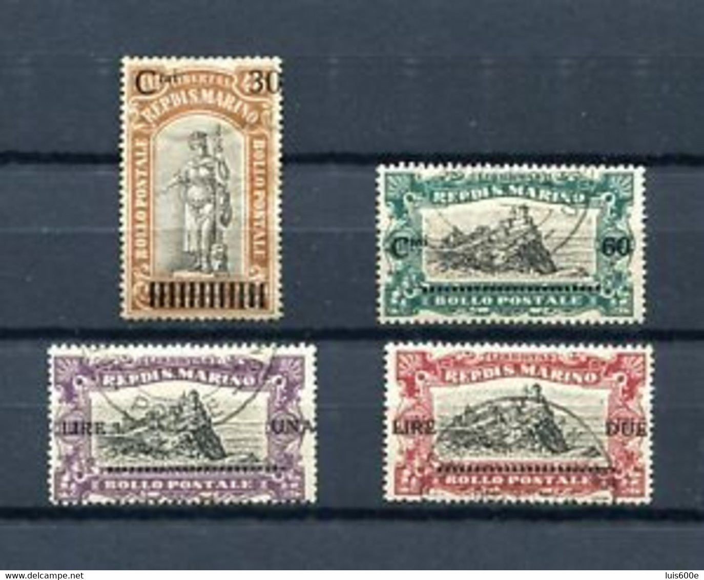 1924.SAN MARINO.YVERT 102/05(o).USADOS.CATALOGO 50€ - Oblitérés