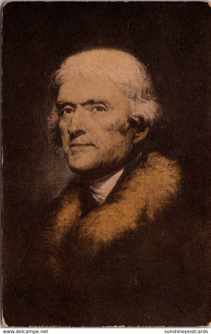 President Thomas Jefferson Portrait By Rembrandt Peale Handcolored Albertype - Presidents