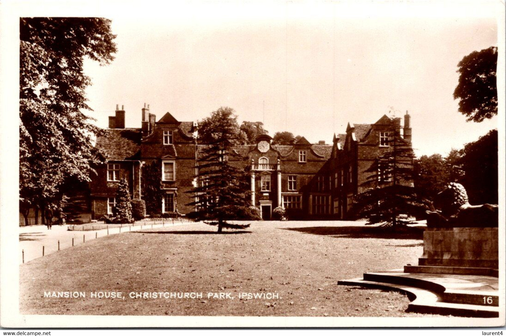 (1 Oø 41) OLDER - Sepia - Not Posted - UK - Ipswich - Christchurch Park Mansion House - Ipswich