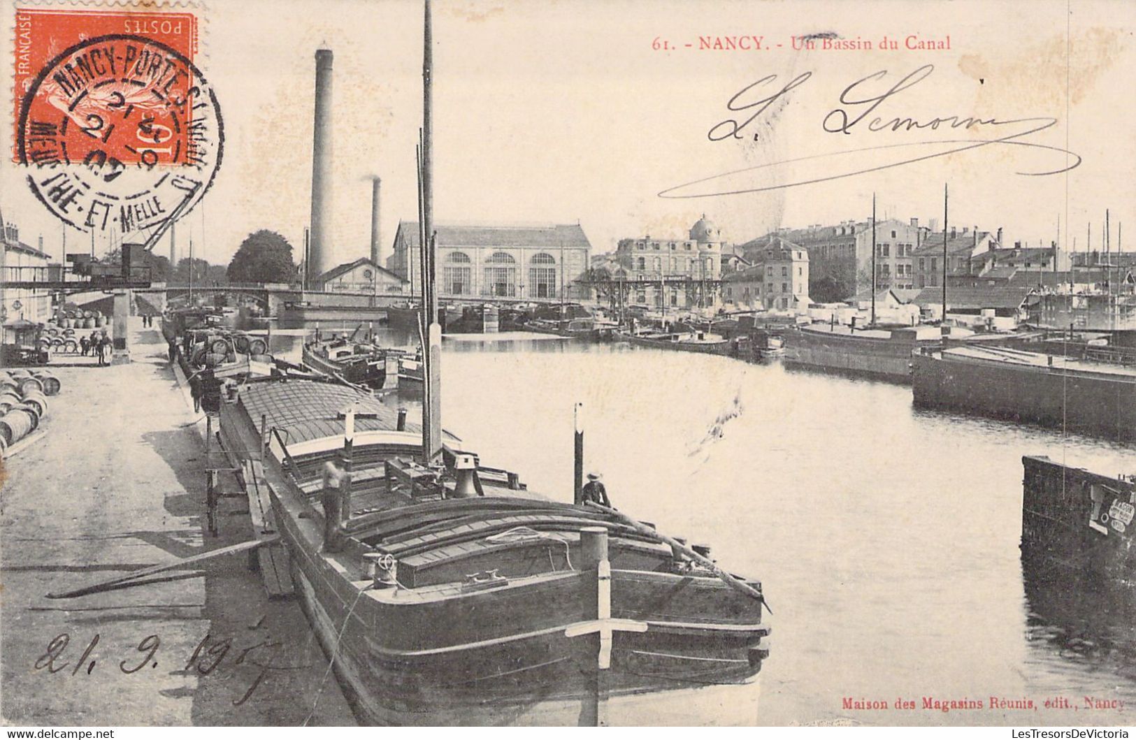 54 - NANCY - Un Bassin Du Canal - Péniche - Carte Postale Ancienne - Nancy