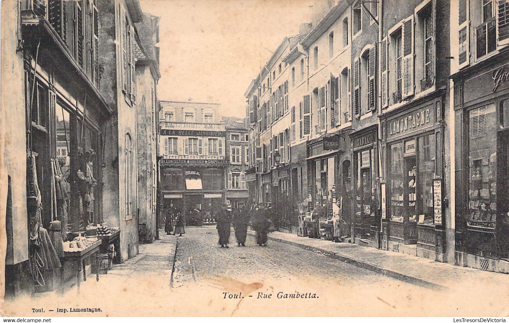 54 - TOUL - Rue Gambetta - Commerce - Carte Postale Ancienne - Toul