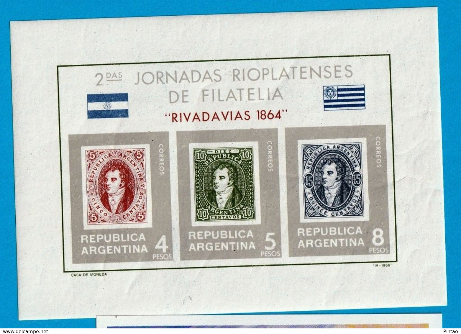 SSCF459- ARGENTINA 1966- MNH (SELOS S/ SELOS) **see Note - Blokken & Velletjes