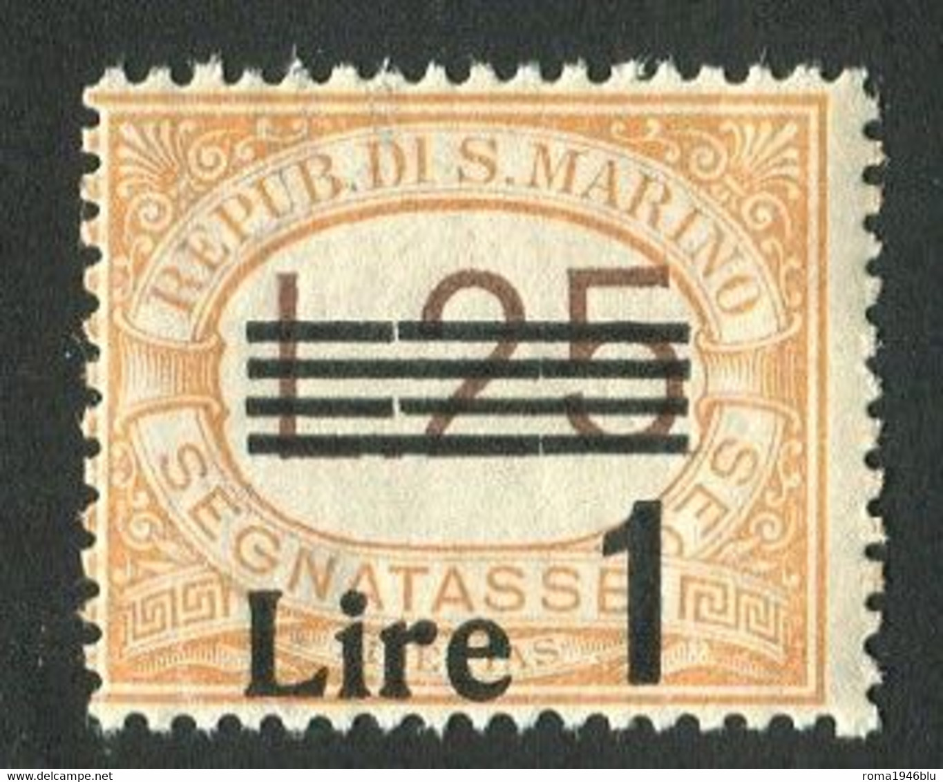 SAN MARINO 1936-39 SEGNATASSE 1 L. SU 25 L. ** MNH - Segnatasse