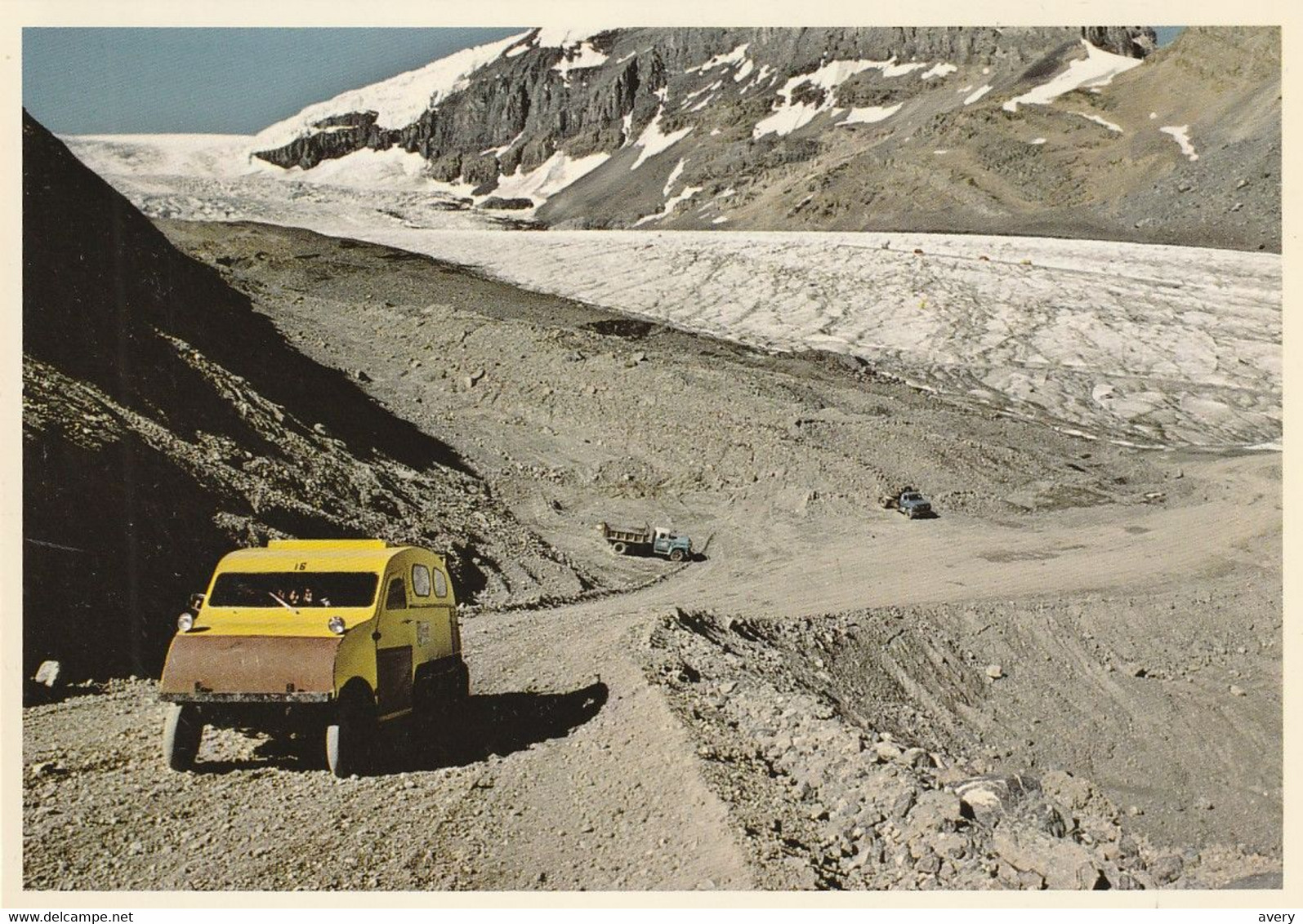 Athabasca Glacier, Jasper National Park In The Foreground Is The Snowmobile Road Which Leads Onto The Glacier. - Jasper