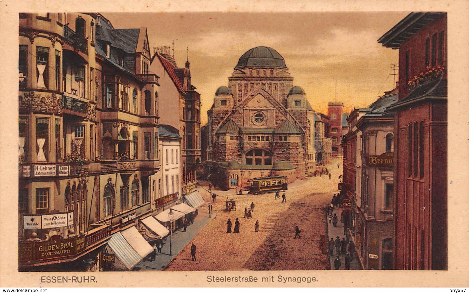 ESSEN-Deutschland-Ruhr-Synagogue-Synagoge-Juif-Judaïca-Juden-TRAM-TRAMWAY-jüdischer Tempel-Jewish Temple - Judaisme