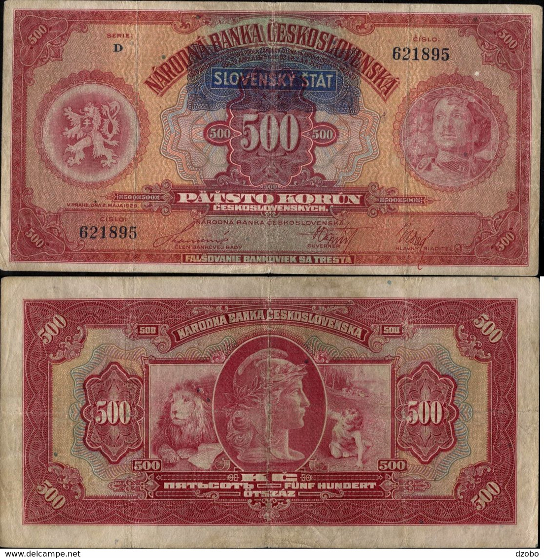 ČSR-CZECHOSLOVAKIA-Tschechoslowakei Reprint "SLOVENSKÝ ŠTÁT"="SLOVAK STATE" VF/G, 1929/1939, NON-PORFORATED - Slovakia