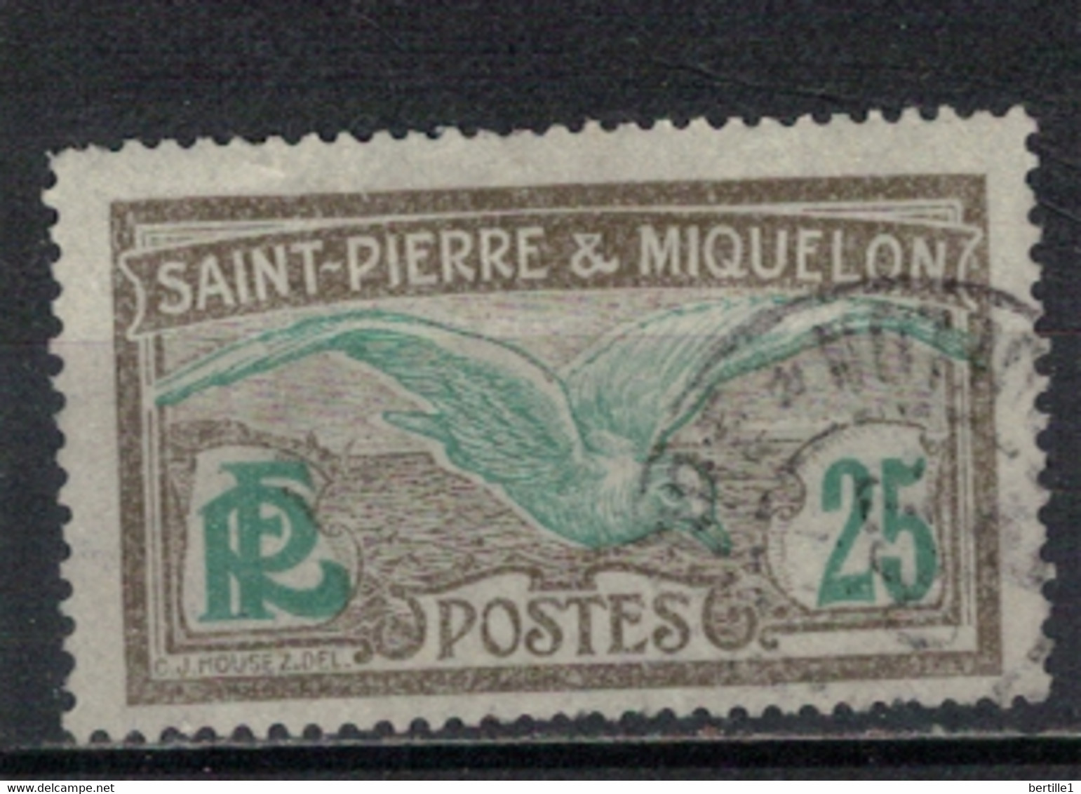 SAINT PIERRE ET MIQUELON             N°  YVERT  110 (1)  OBLITERE     ( OB    06/ 13 ) - Oblitérés