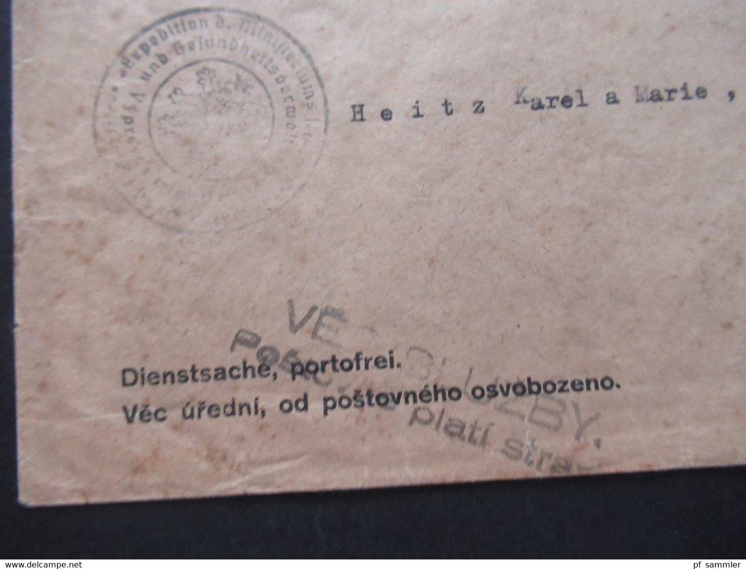 1941 Protektorat Böhmen Und Mähren Ministerium Für Soziale Und Gesundheitsverwaltung Viktoria Stempel!! Portomarken - Covers & Documents