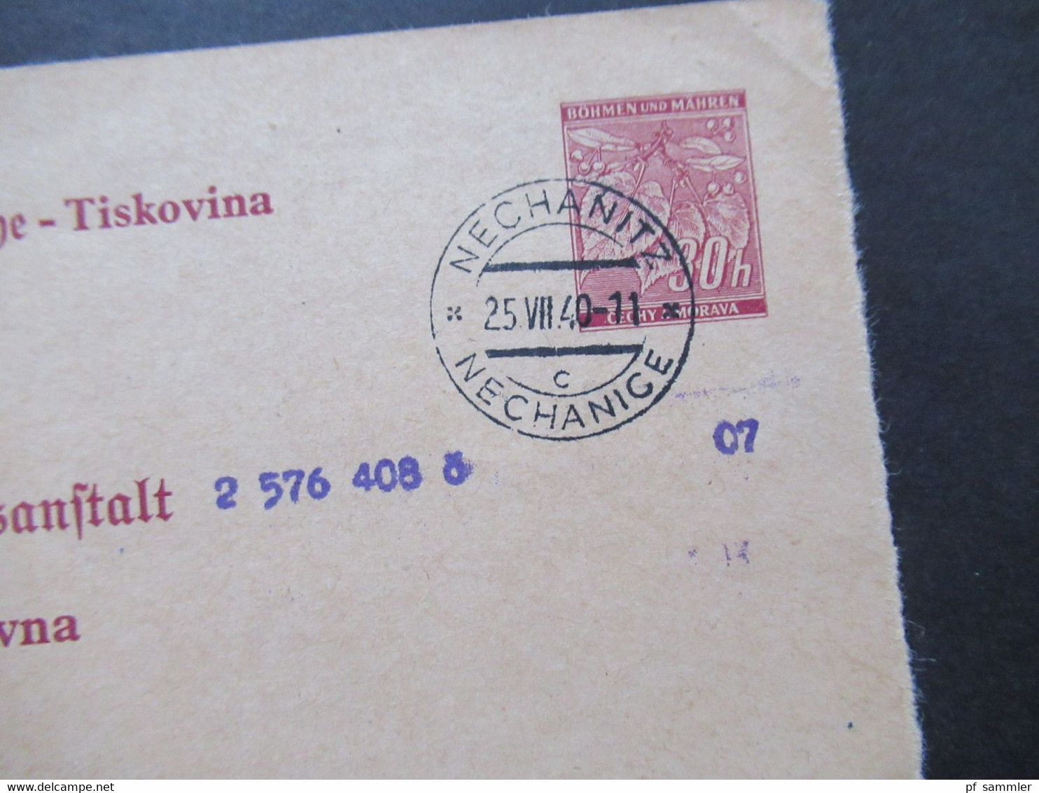 1940 Protektorat Böhmen Und Mähren Ganzsache Zentralsozialversichungsanstalt Dienstpostkarte DPB 1 Antwortteil - Brieven En Documenten