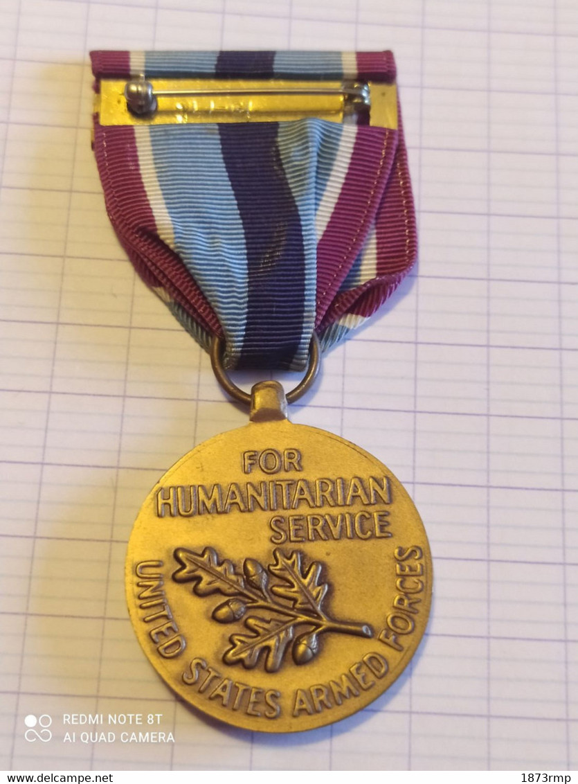 MEDAILLE USA, US ARMY HUMANITARIAN SERVICE , HUMANITAIRE - USA