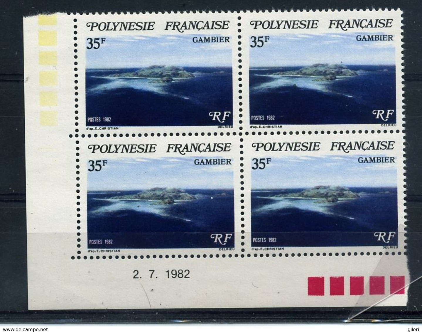 N 188 Neuf Luxe ** Coins Daté 2.7.1982 - Polynésie Française - Ungebraucht