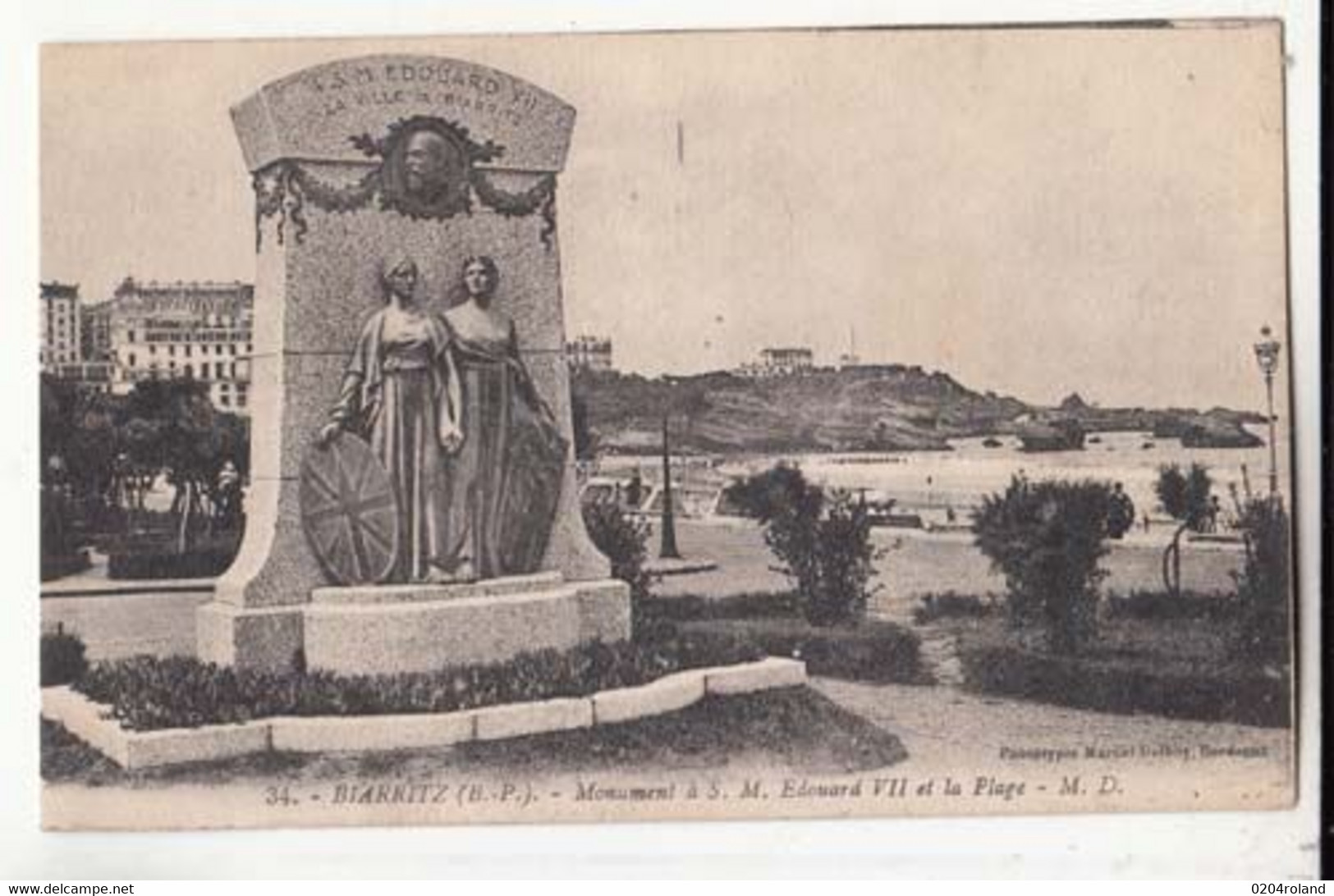 CPA  - France 64 - Biarritz -  Monument à S. M. Edouard VII Et La Plage : PRIX FIXE - Monuments Aux Morts