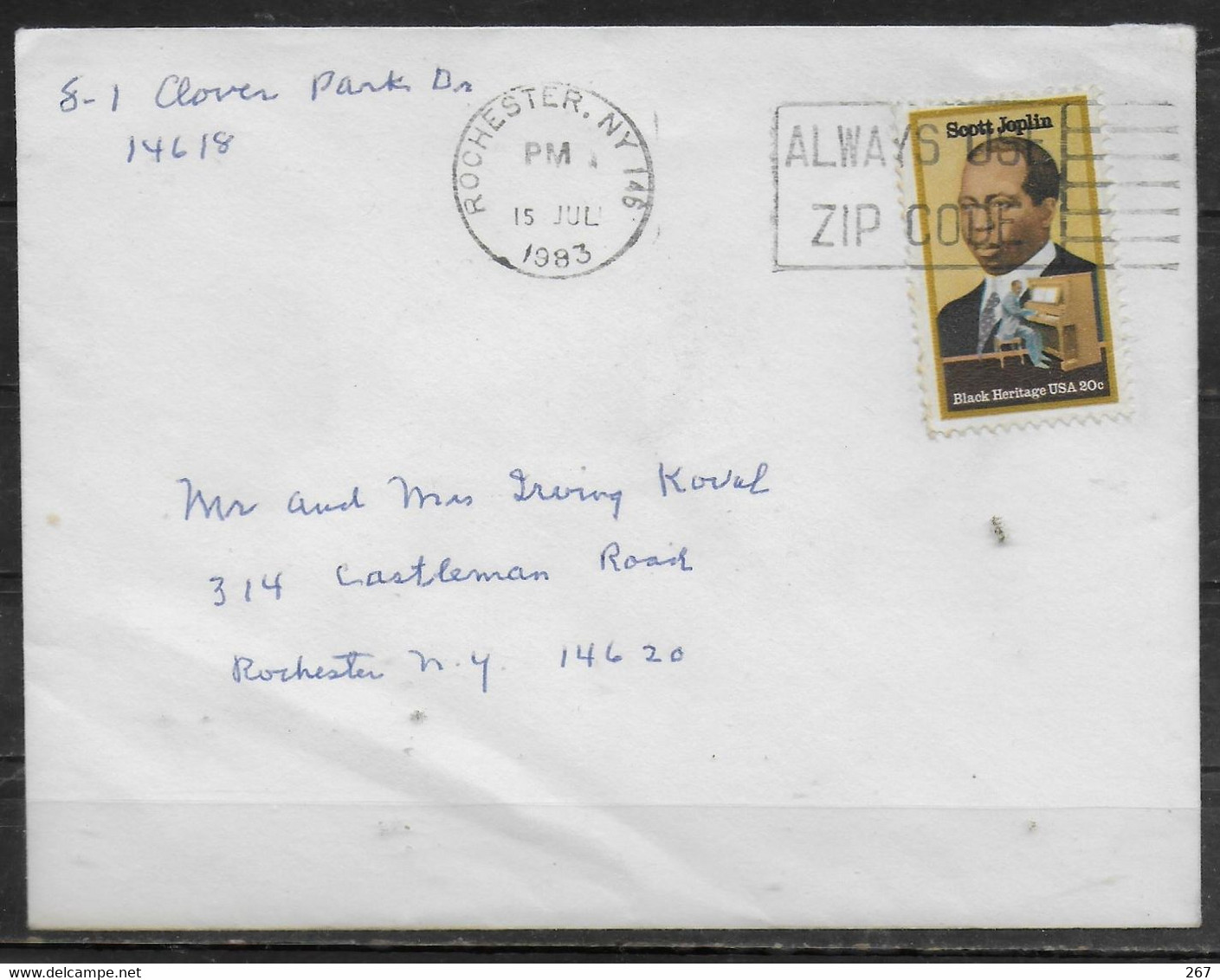 USA   Lettre  1983  Pasteur Luther King - Martin Luther King