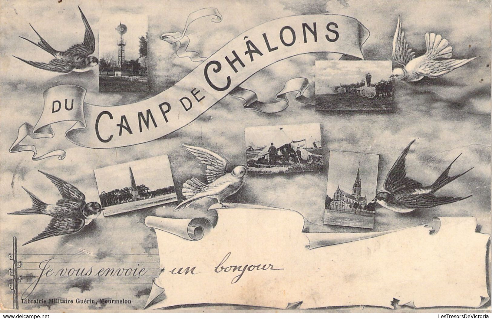 51 - CAMP DE CHÂLONS - Je Vous Envoie Un Bonjour - Oiseau - Carte Postale Ancienne - Châlons-sur-Marne