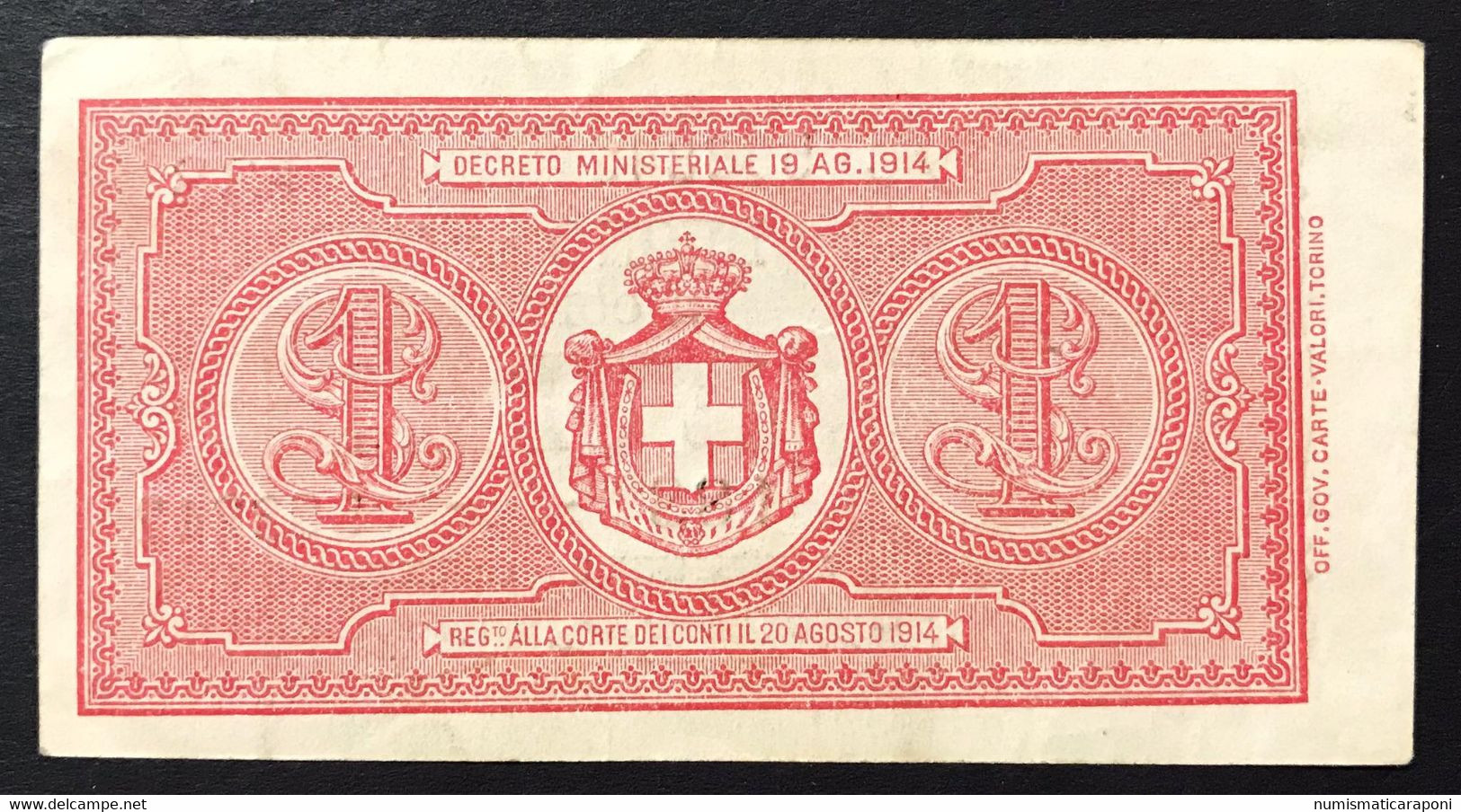 1 Lira Vitt. Em. III° Serie 188 Del 28 12 1917 NC  Bb/spl Ottimo Esemplare LOTTO 4342 - Italia – 1 Lira