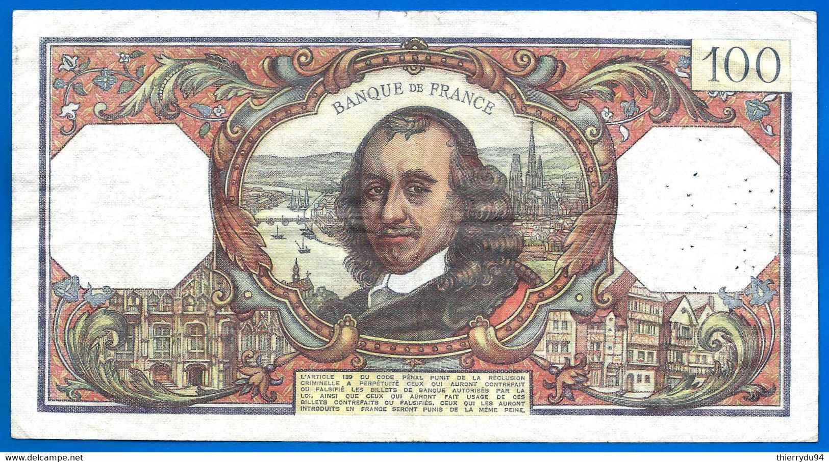 France 100 Francs 1977 Corneille 3 Mars Serie J Que Prix + Port  Frcs Frc Paypal Bitcoin OK - 100 F 1964-1979 ''Corneille''