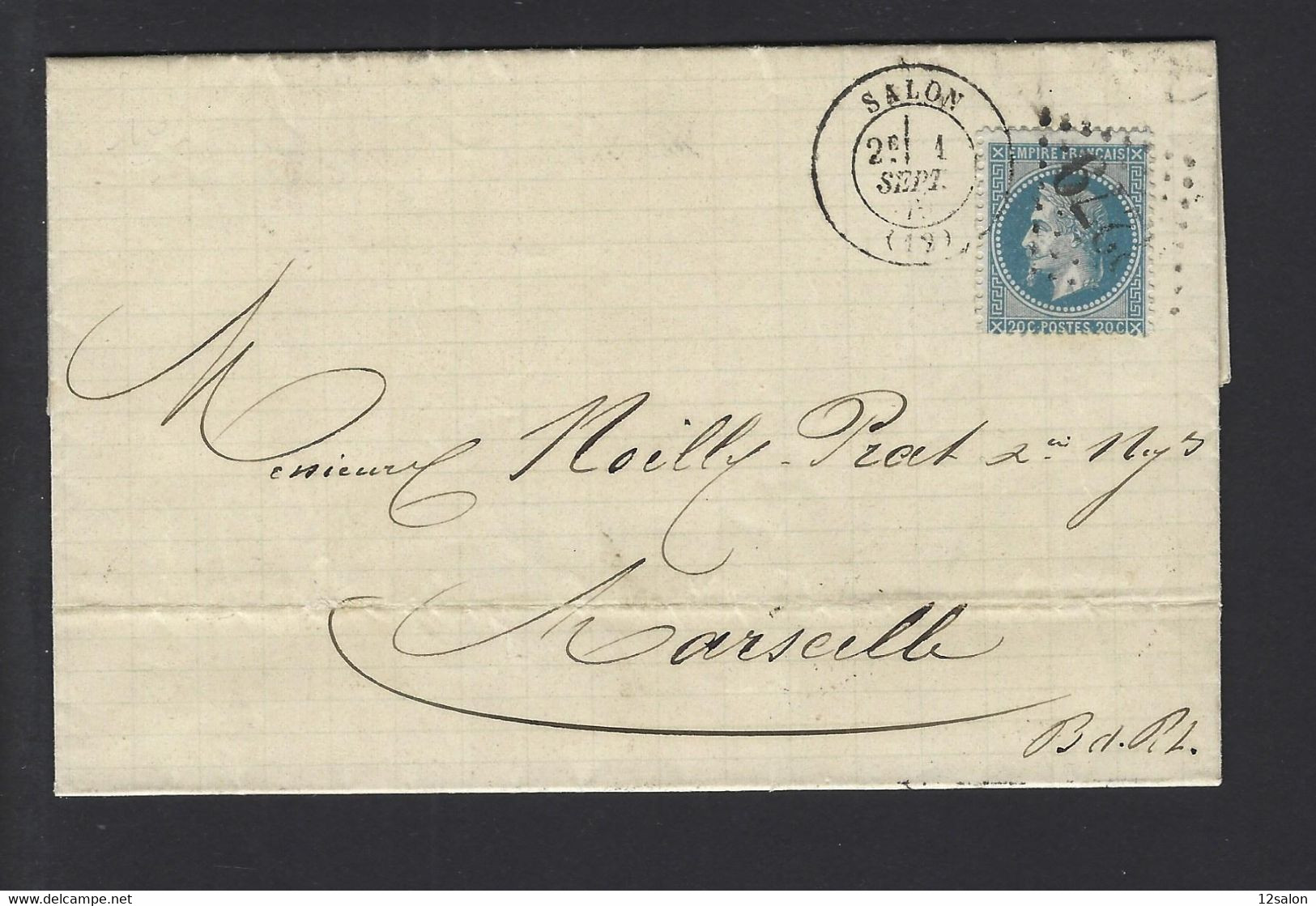 Lettre De FRANCE SALON DE PROVENCE 1870 N° 29 GC 3279 - 1849-1876: Période Classique