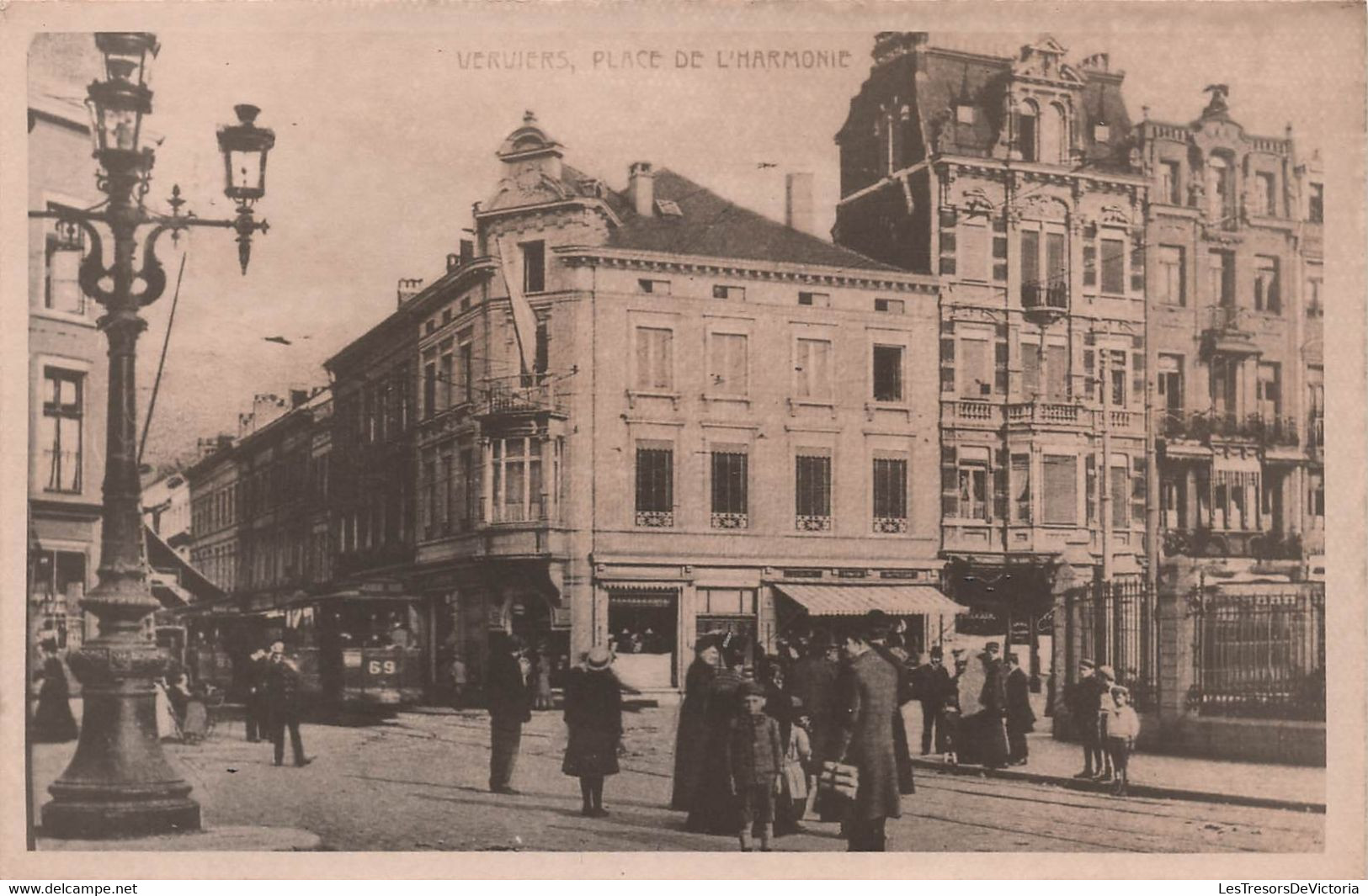 VERVIERS - Place De L'harmonie - Animé - Tramway - Carte Postale Ancienne - Verviers