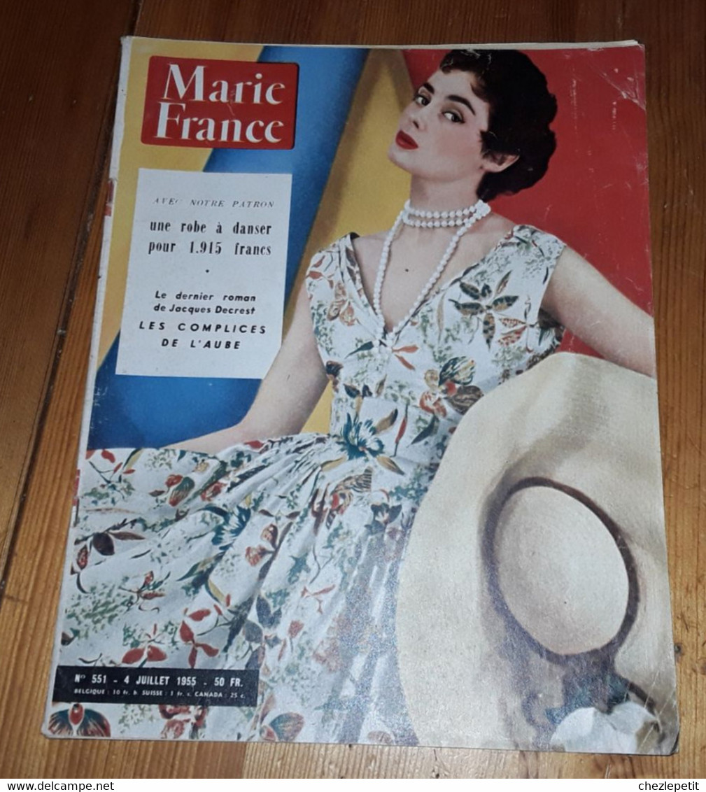 MARIE FRANCE N°551 1955 Mode Fashion French Women's Magazine - Lifestyle & Mode