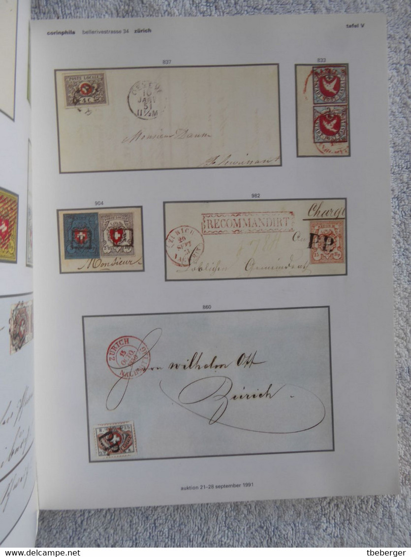 AC Corinphila 82 Auction 1991: Alt-Schweiz Spezial-Sammlungen 'Aare', 'Chaumont' & 'Champéry' - 1843-1852 Federal & Cantonal Stamps