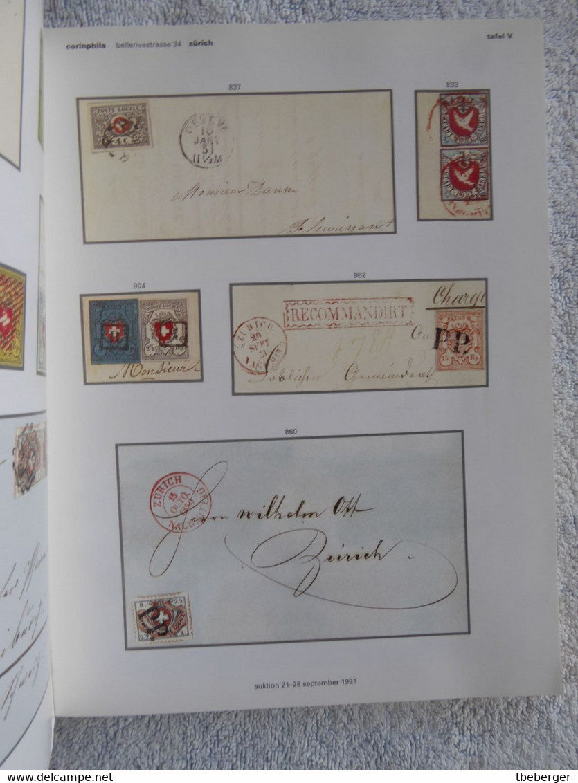 AC Corinphila 82 Auction 1991: Alt-Schweiz Spezial-Sammlungen 'Aare', 'Chaumont' & 'Champéry' - 1843-1852 Kantonalmarken Und Bundesmarken