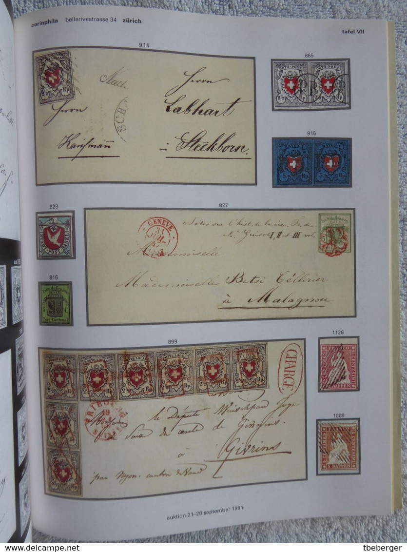 AC Corinphila 82 Auction 1991: Alt-Schweiz Spezial-Sammlungen 'Aare', 'Chaumont' & 'Champéry' - 1843-1852 Kantonalmarken Und Bundesmarken