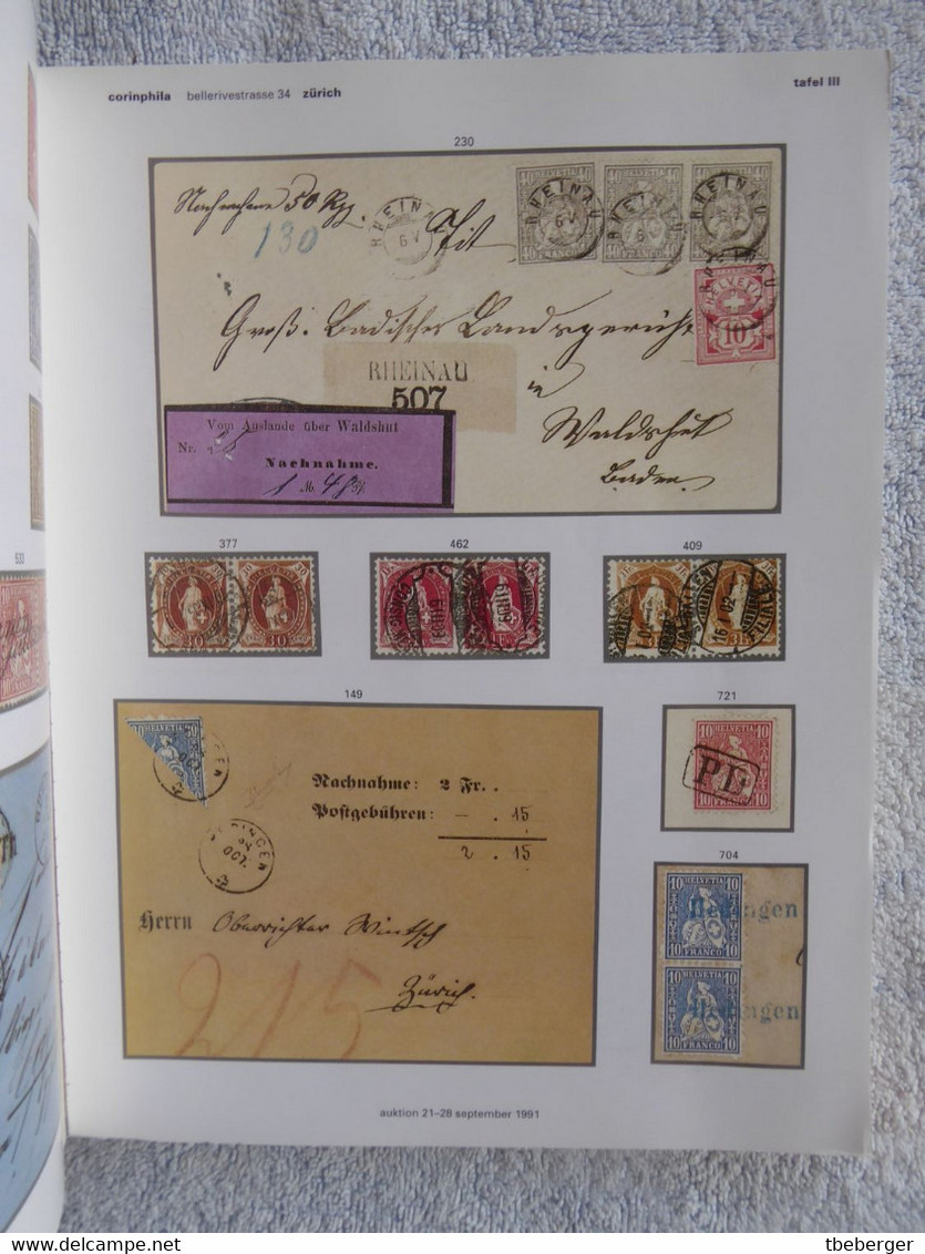 AC Corinphila 82 Auction 1991: Alt-Schweiz Spezial-Sammlungen 'Aare', 'Chaumont' & 'Champéry' - 1843-1852 Federal & Cantonal Stamps