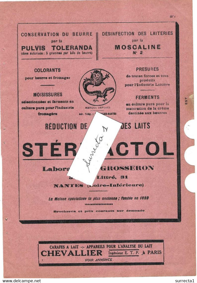 1934 P 40 C D / Pub Fromage Lait / Calicot à Beurre Ponceblanc Lyon / GUILLARD Vire 14 / Caisses Bois GUELPA Thones 74 - Agriculture