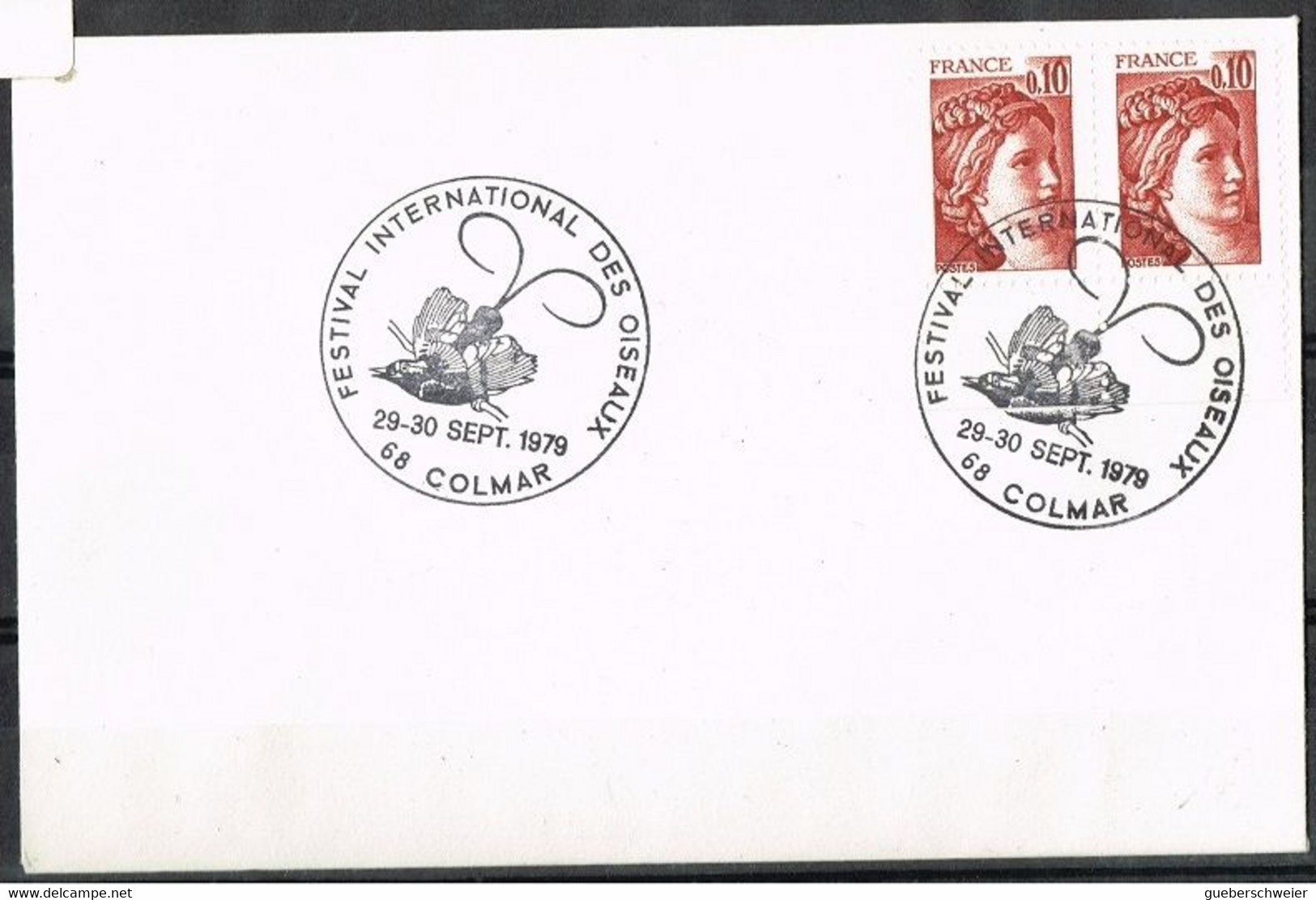 OIS 21 - FRANCE Obl. Commémorative Illustrée Festival Des Oiseaux Colmar 1979 Sur Enveloppe Visite - Mechanical Postmarks (Advertisement)