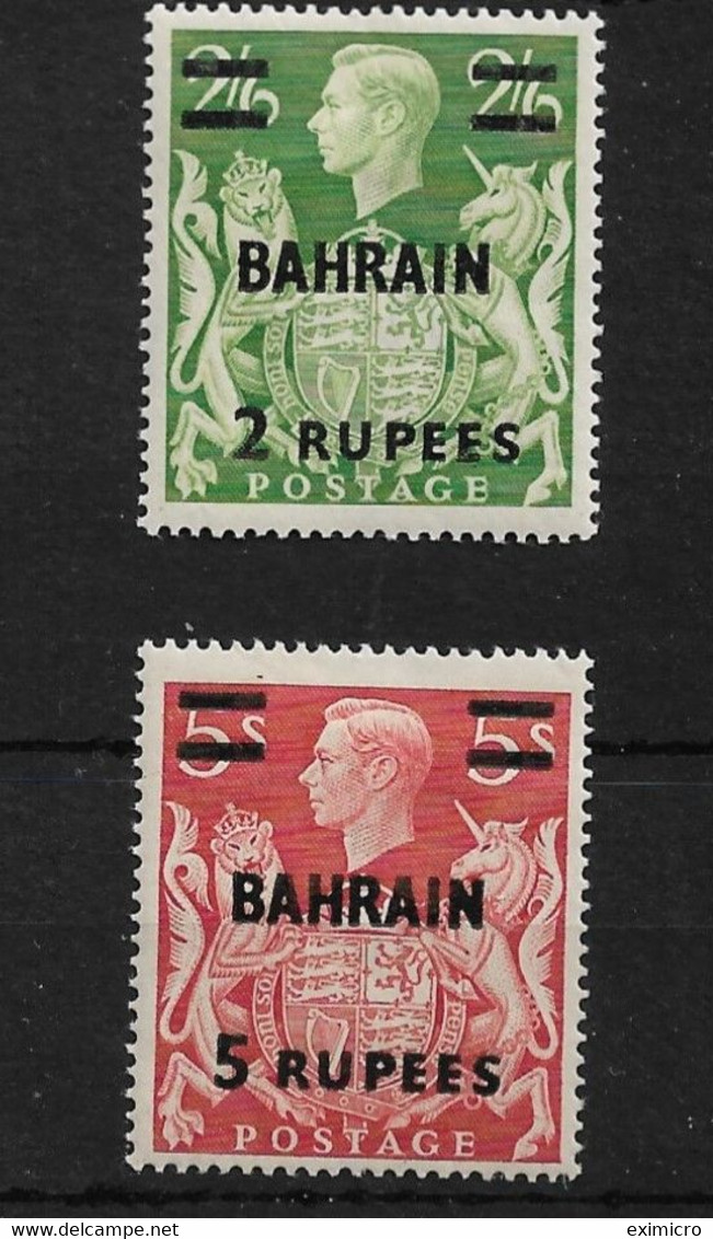 BAHRAIN 1948  2r On 2s 6d And 5r On 5s SG 59/60 LIGHTLY MOUNTED MINT Cat £11 - Bahrain (...-1965)