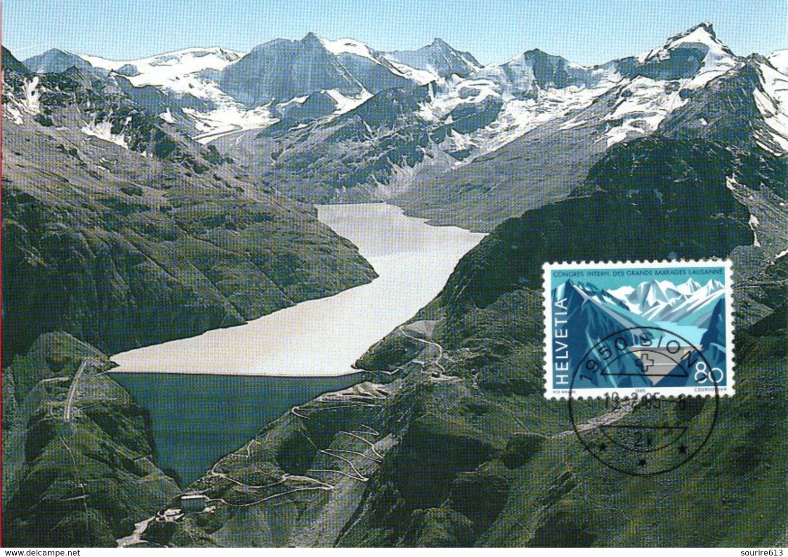 CM Suisse 1985 Science Eau  Hydrologie Congrès Des Grands Barrages Montagne - Agua