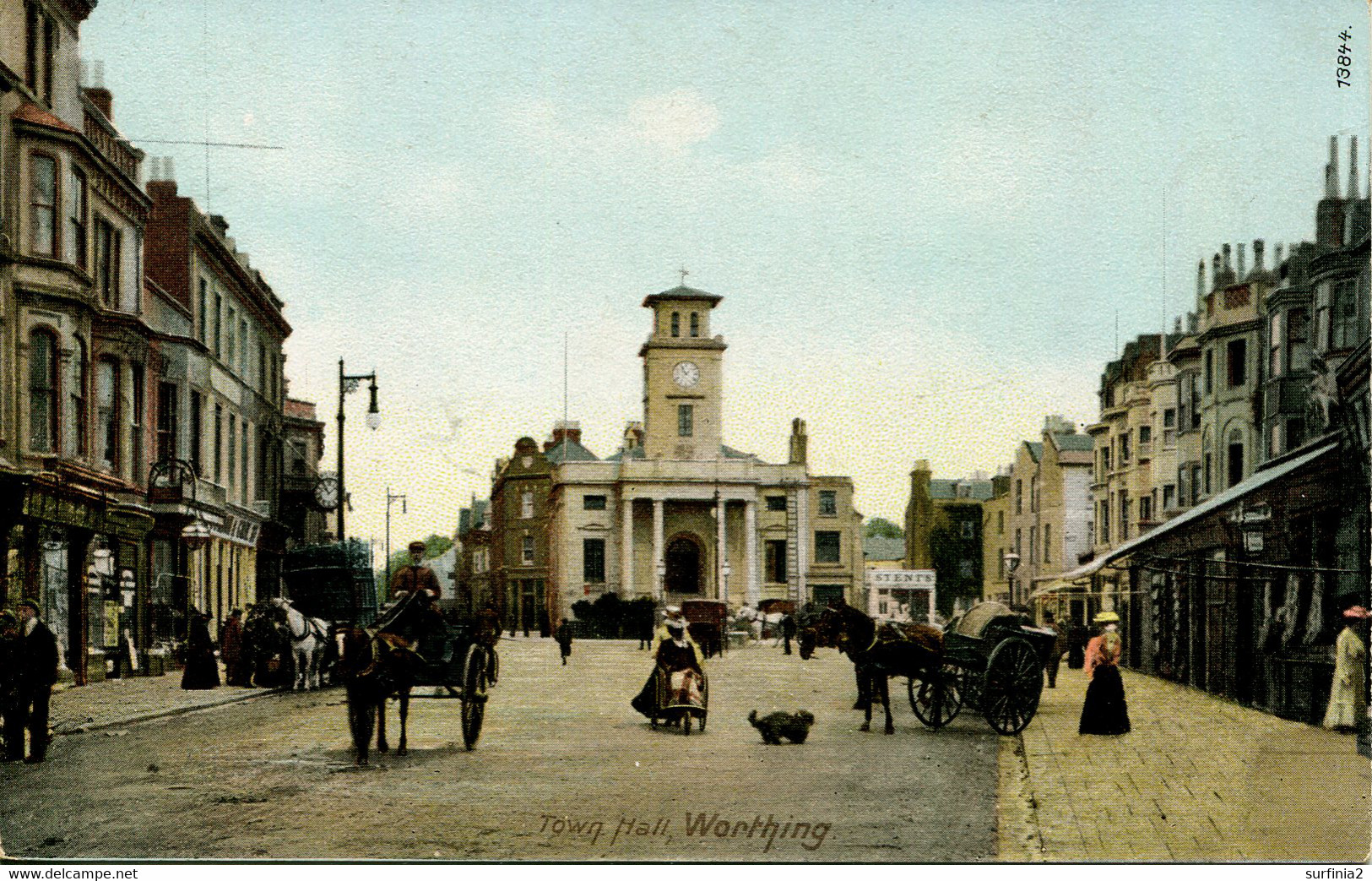 SUSSEX - WORTHING TOWN HALL - ANIMATED Sus1327 - Worthing