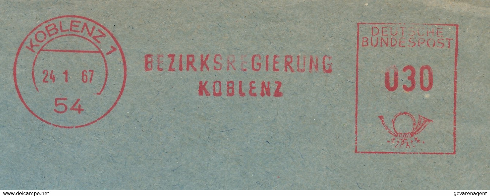 DEUTSCHE POST  FREISTEMPEL  KOBLENZ  24_1_67 - BEZIRKSREGIERUNG KOBLENZ  2 SCANS - Maschinenstempel (EMA)