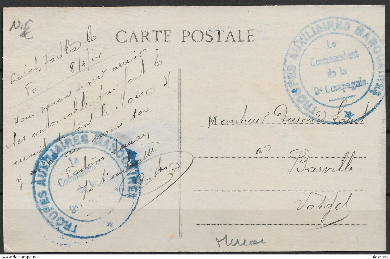 French Morocco 1914 Military Postcard, Kasbah Tadla, Camp, Retour D'une Colonne,Troupes D'Occupation Du Maroc Occidental - Autres & Non Classés