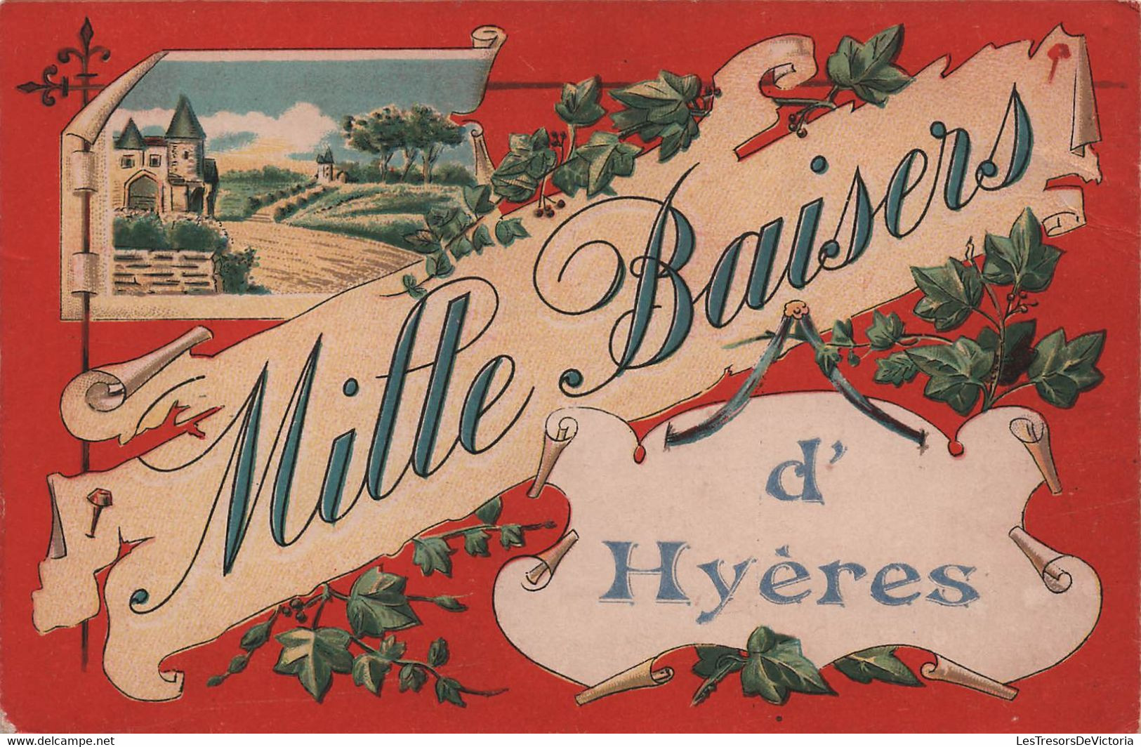 VAR - Mille Baisers D 'Hyeres - Carte Fantaisie - Carte Postale Ancienne - Hyeres