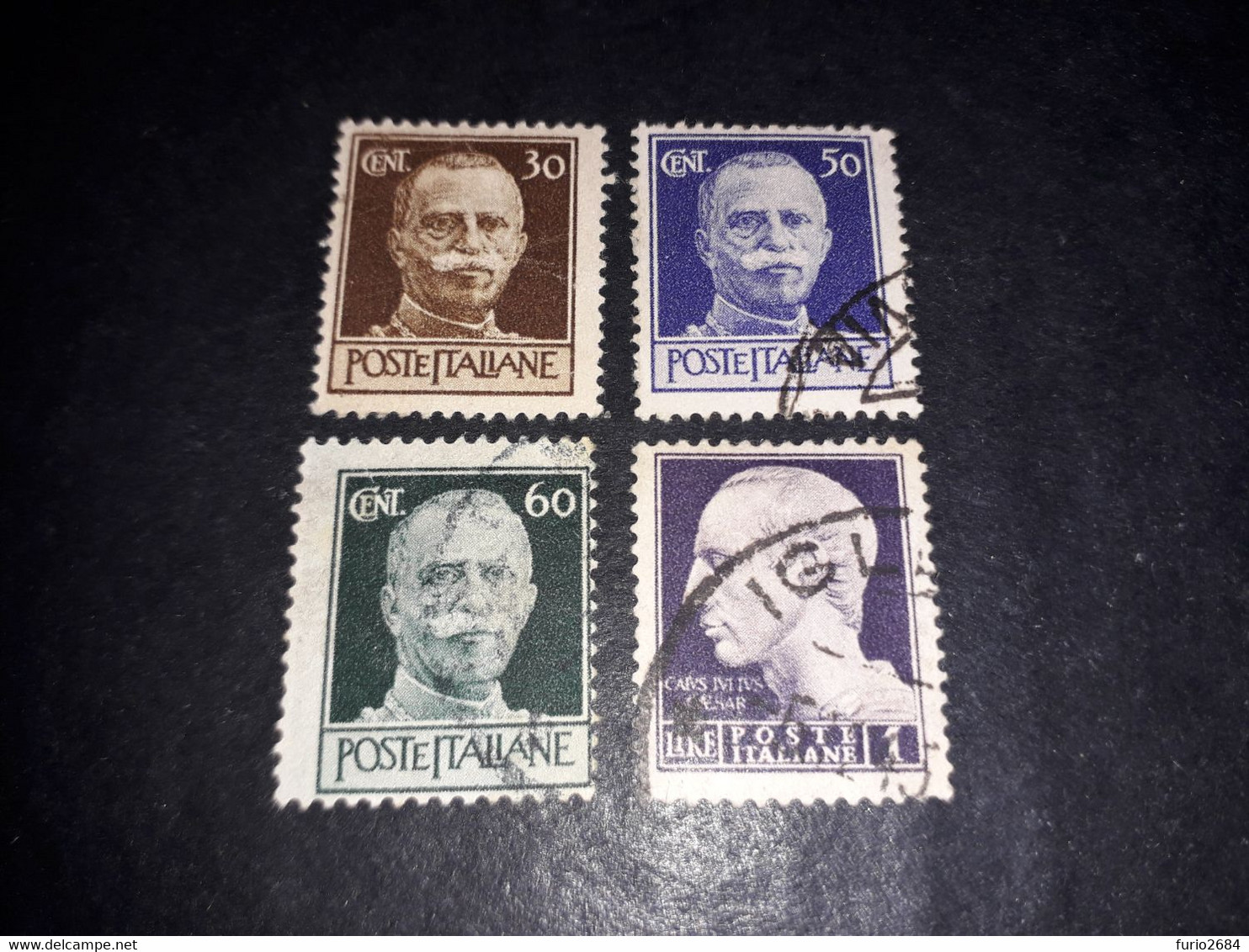 05AL21 REGNO D'ITALIA 1944 LUOGOTENENZA TIPI SERIE IMPERIALE SENZA FASCI 4 VALORI "XO" - Used