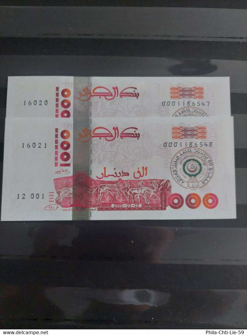 Algérie - 2x 1000 Dinars 2005 - UNC - 2 Numéros Successifs - Algerien