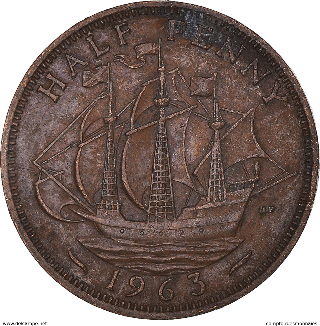 Monnaie, Grande-Bretagne, Elizabeth II, 1/2 Penny, 1963, TB+, Bronze, KM:896 - C. 1/2 Penny