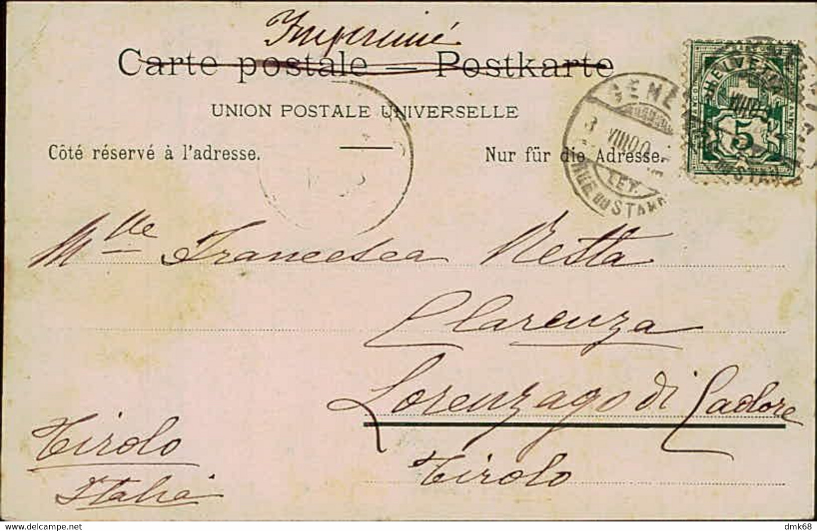 SWITZERLAND - GENEVE - BOULEVARD DU THEATRE - EDIT J.J. - MAILED 1900 (15833) - Genève