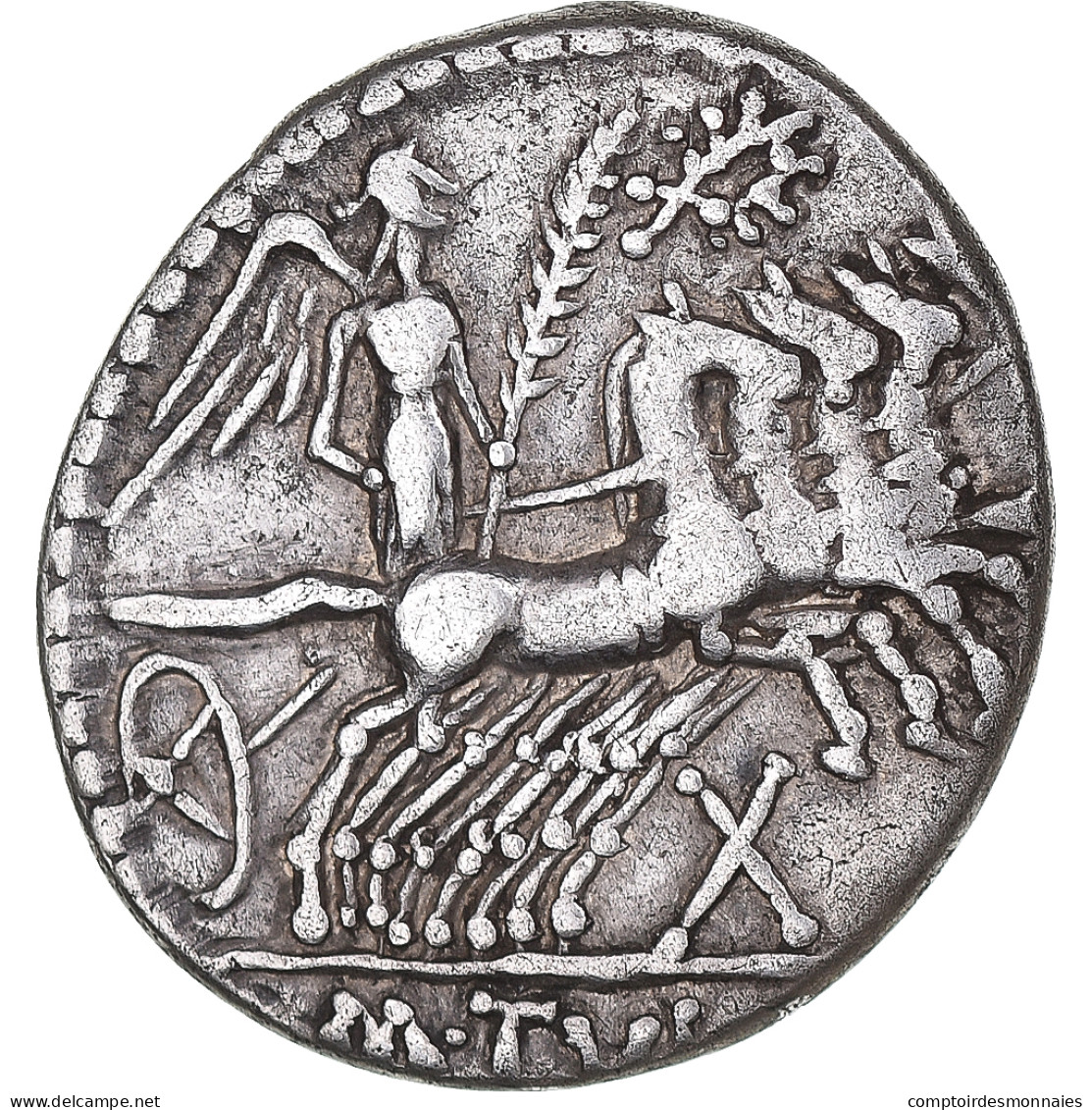 Monnaie, M. Tullius, Denier, 120 BC, Rome, TTB, Argent, Crawford:280/1 - République (-280 à -27)