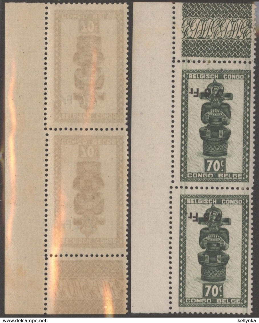 Congo - Stanleyville - 4 - In Pair - Variety - Inverted Overprint - Without "République Populaire" - Masks - 1964 - MNH - Katanga