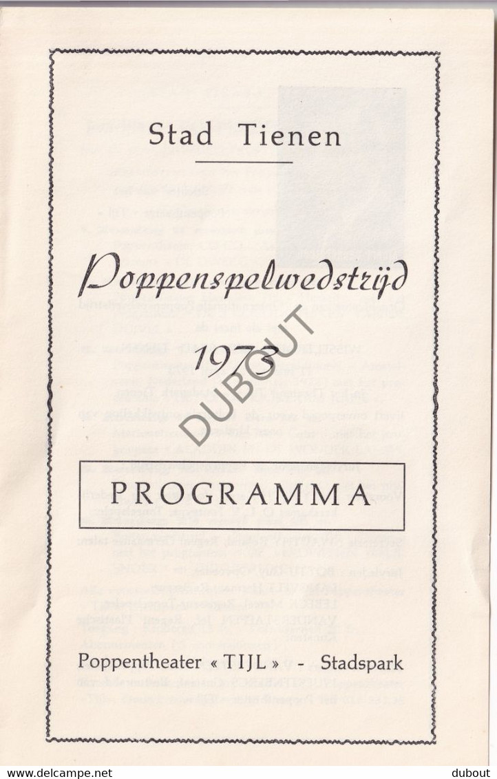 Tienen - Brochure Poppenspelwedstrijd - 1973 - Albert Vandersteen (V2220) - Programmes