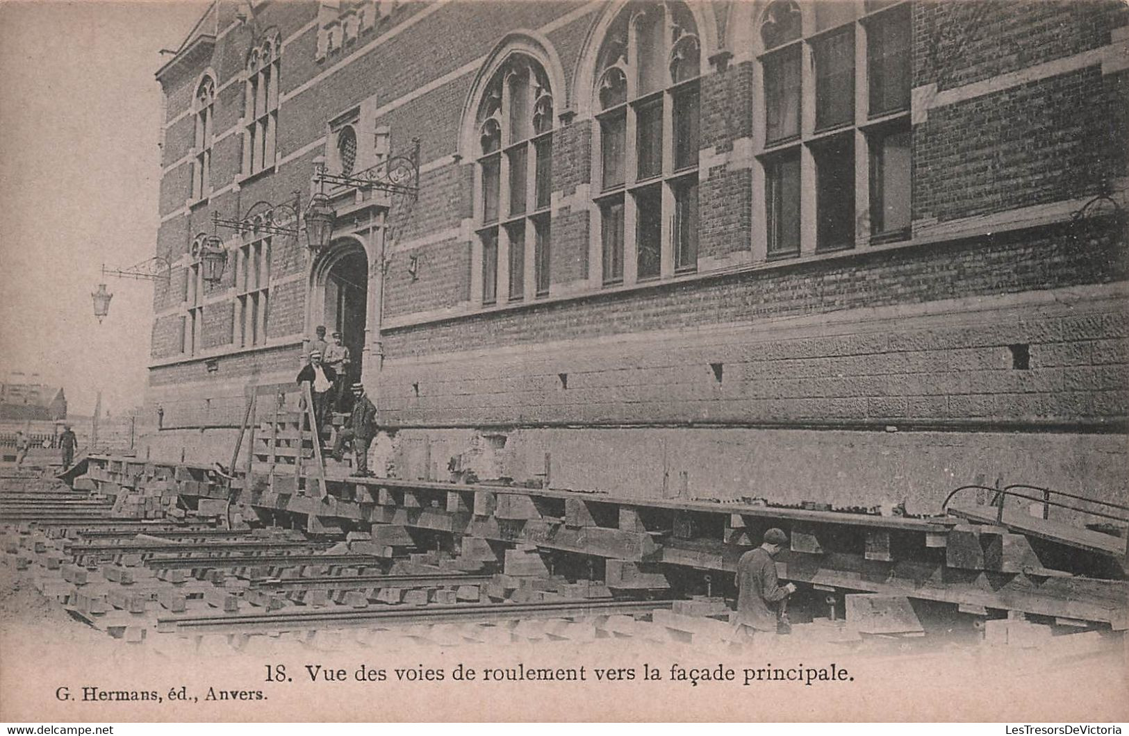 ANVERS - lot de 27 cpa deplacement et rehaussement de la gare du DAM - hermans ed - carte postale ancienne